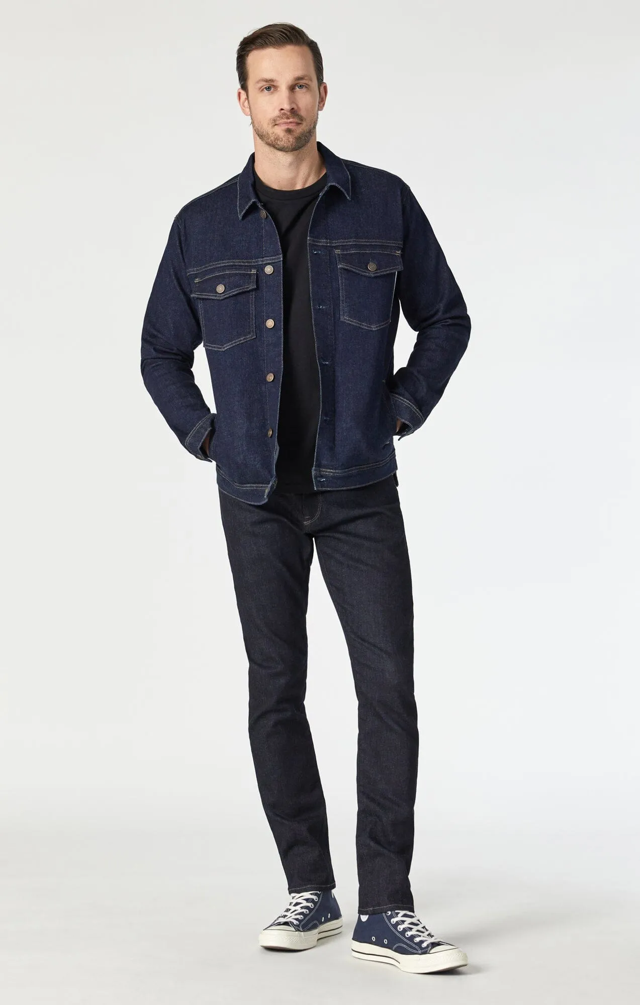 LORAN JACKET IN RINSE ORGANIC SELVEDGE