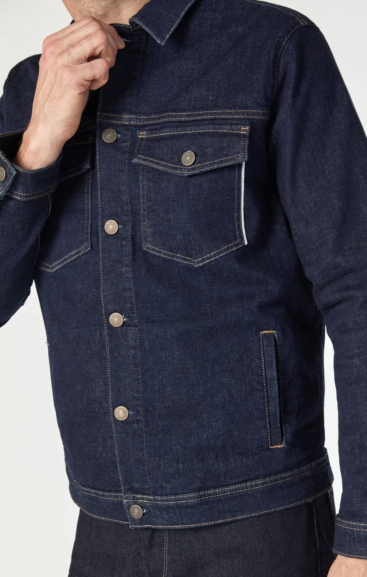 LORAN JACKET IN RINSE ORGANIC SELVEDGE