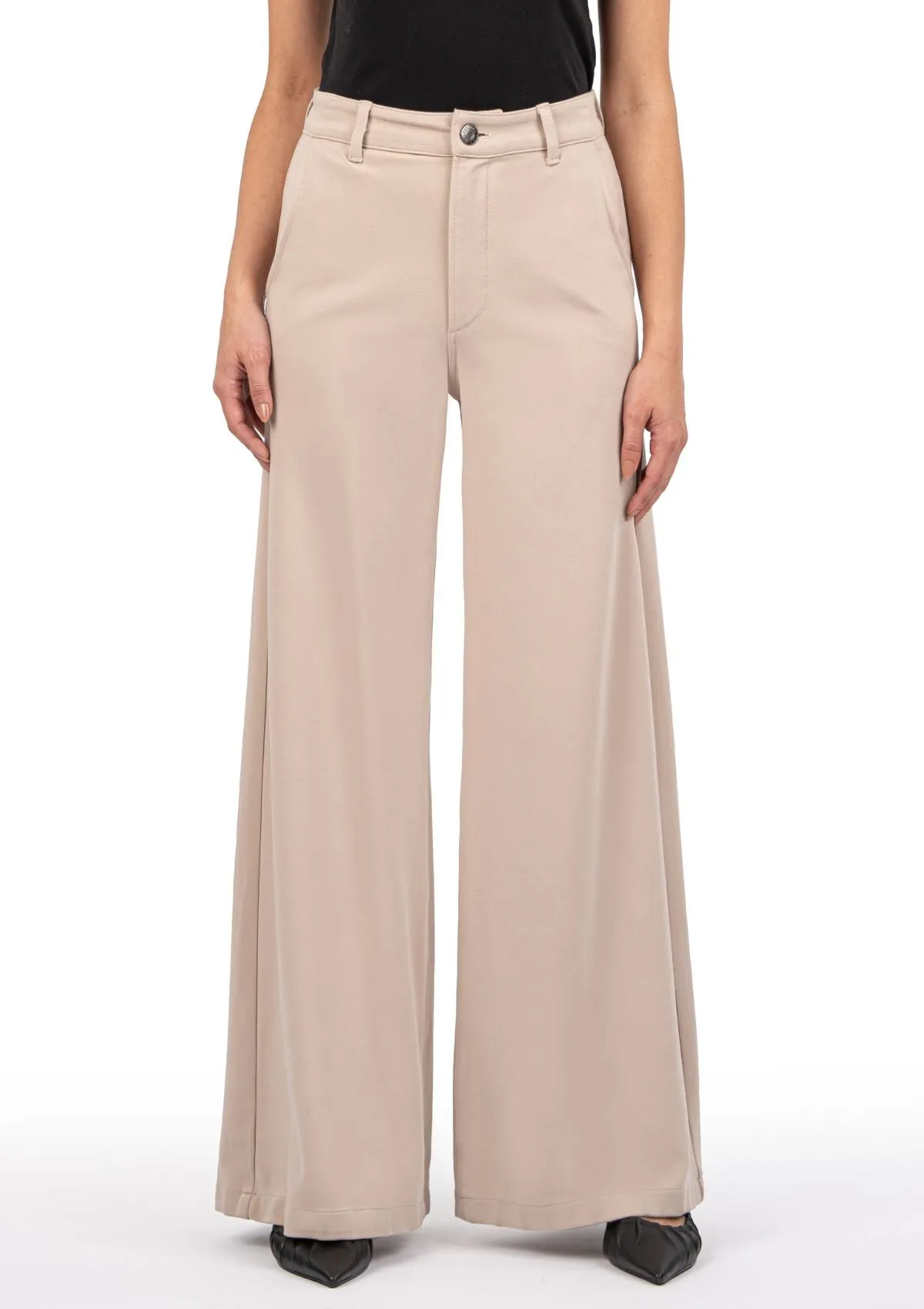 Meg Wide Leg Pants - Stone