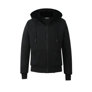 Men's Black Hoodie with Black Removable Fur