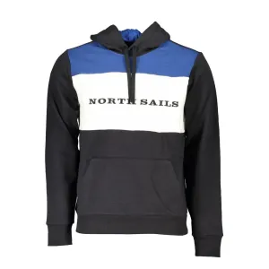 North Sails Black Cotton Men Hooded Sweater