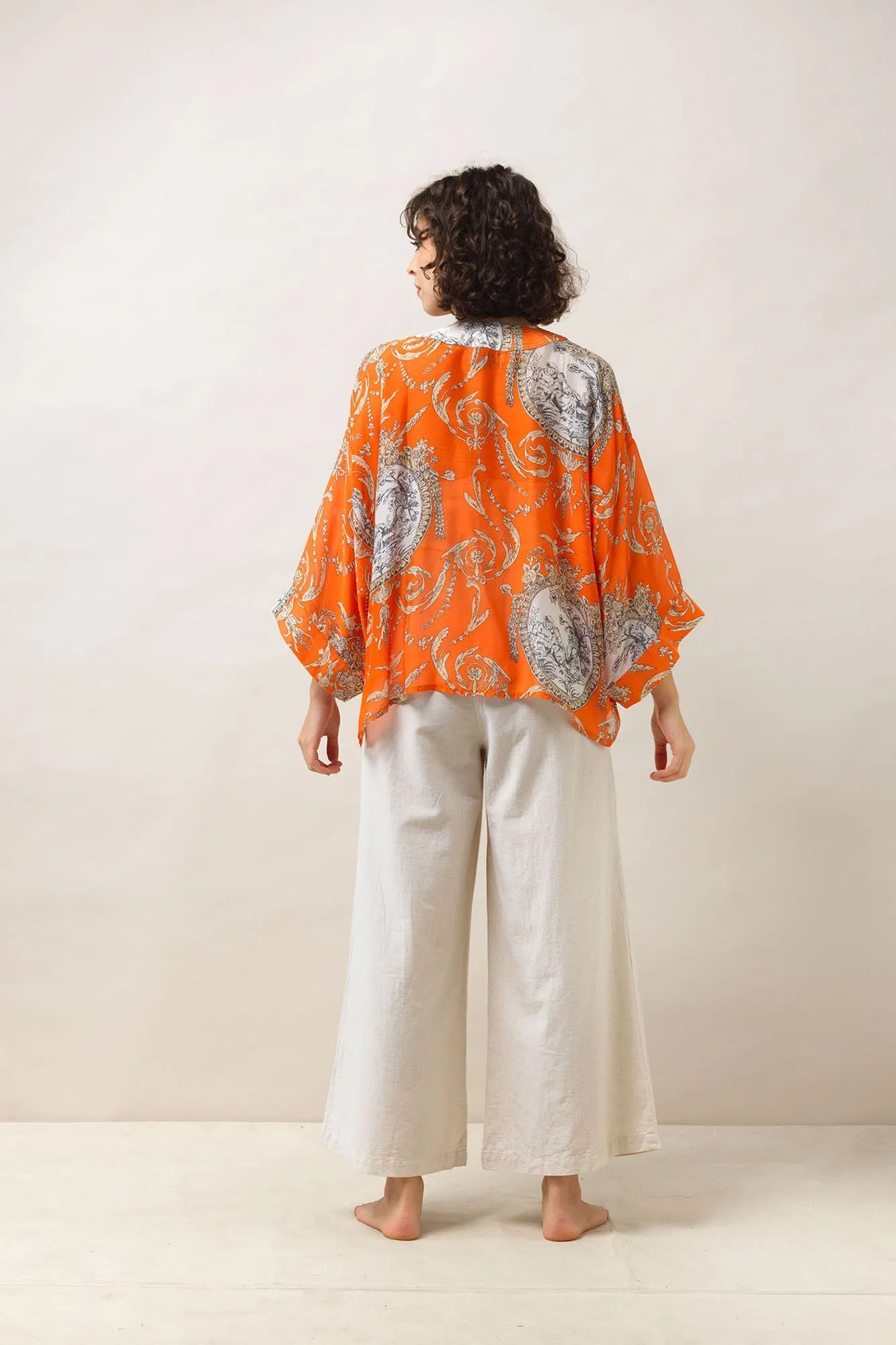 One Hundred Stars Valentine Orange Kimono