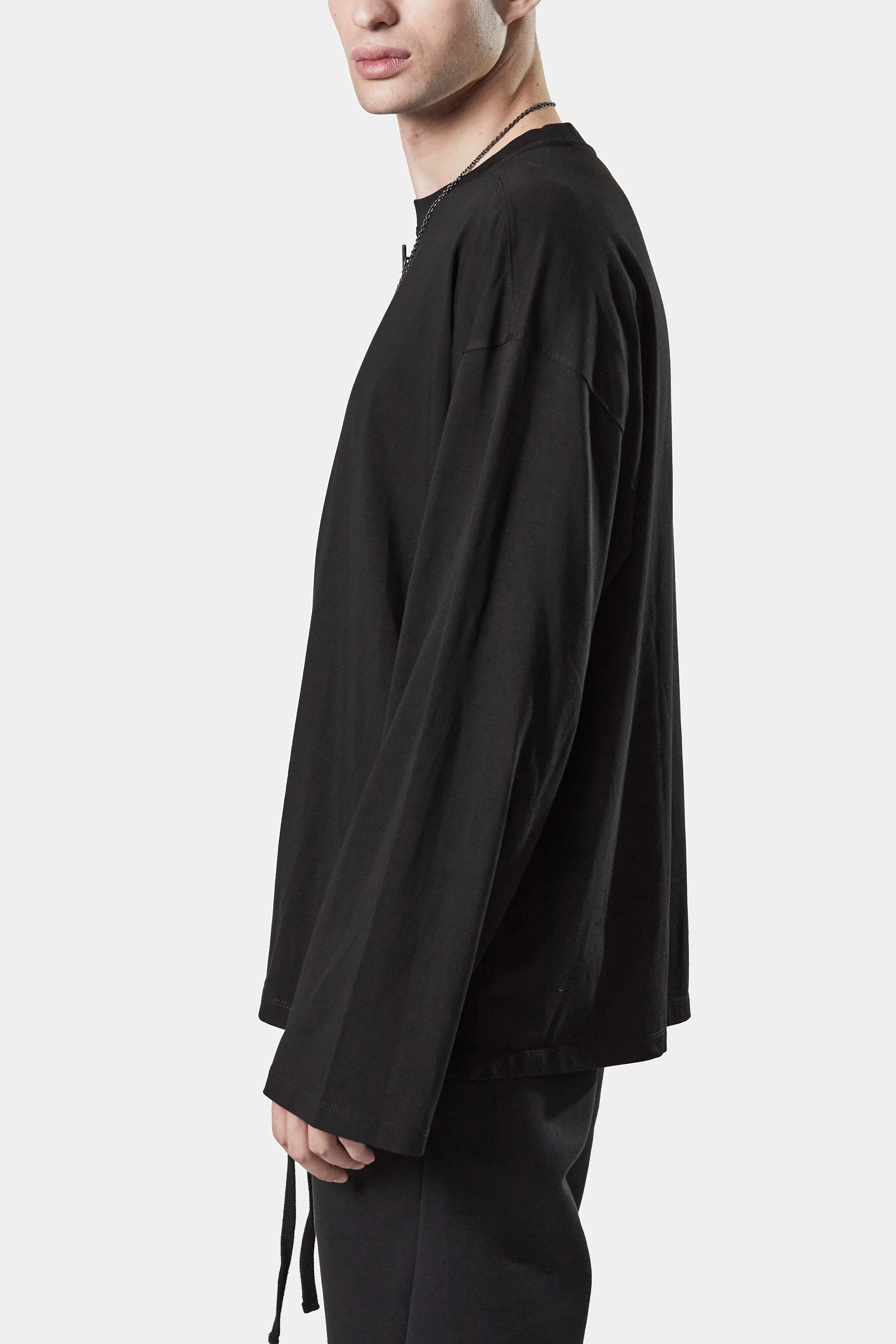 Oversized long-sleeve T-Shirt, Black