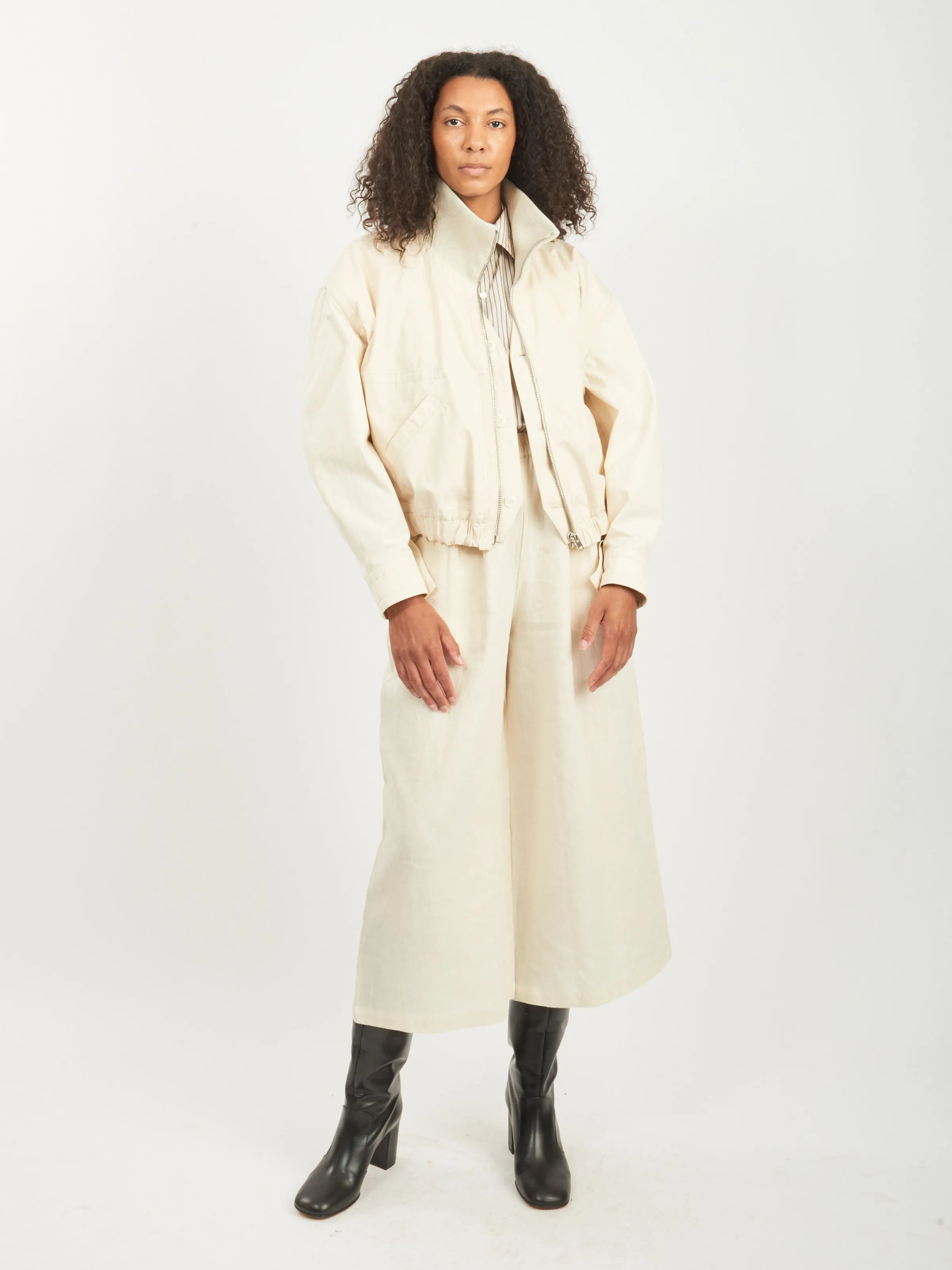 Pale Ecru Double Layer Blouson