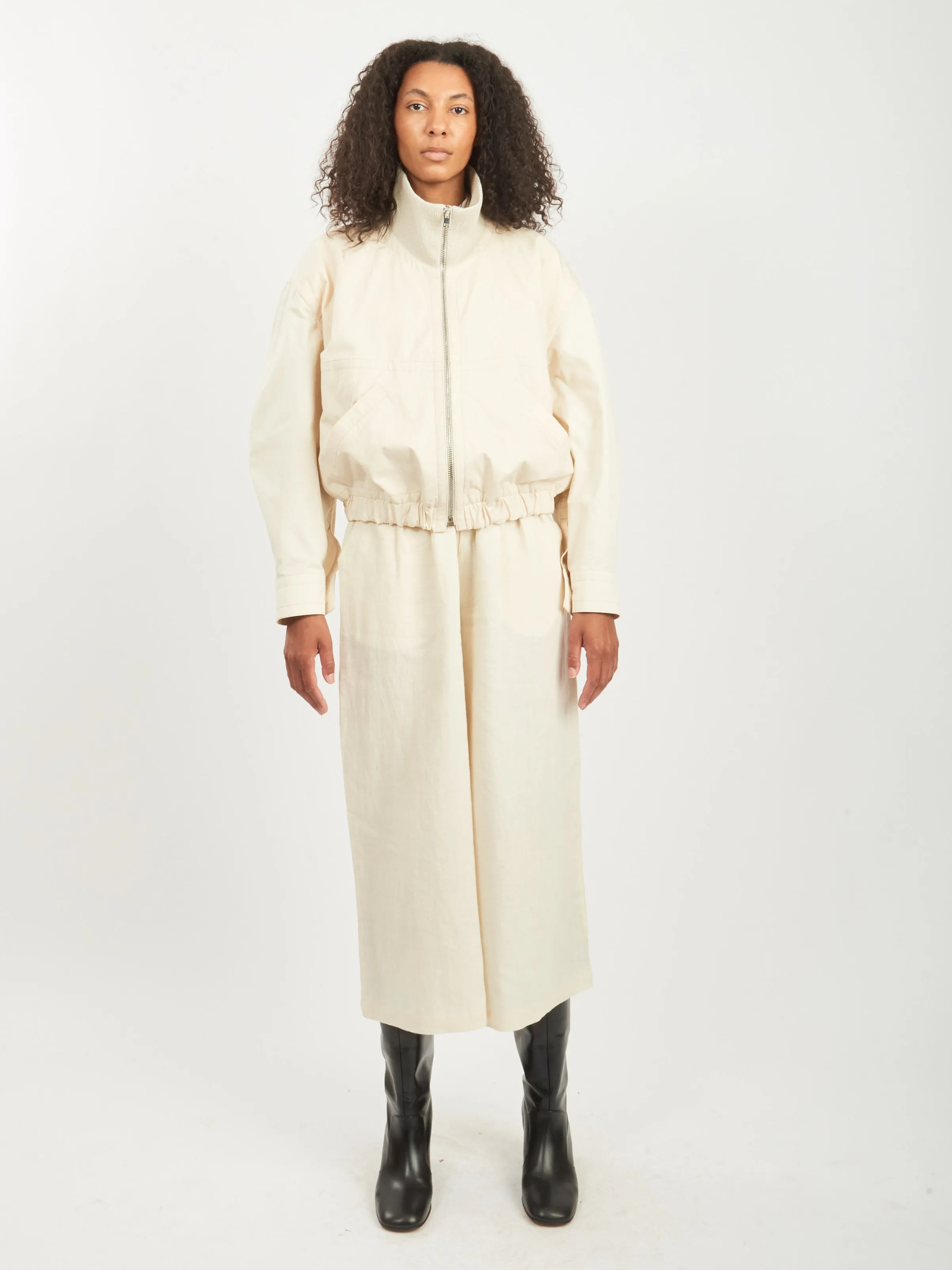 Pale Ecru Double Layer Blouson