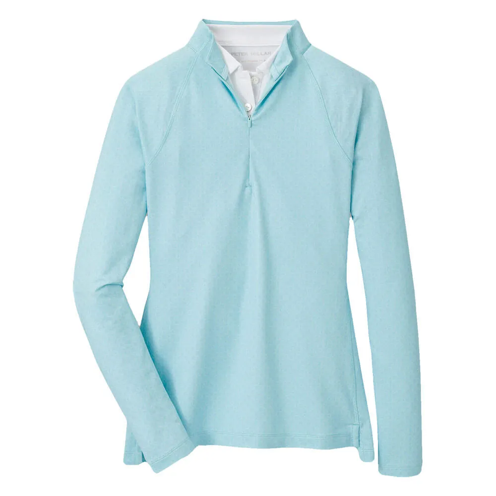 Peter Millar Women's Geo Print Raglan Sleeve Perth Layer Pullover Sweatshirt - Blue Spruce