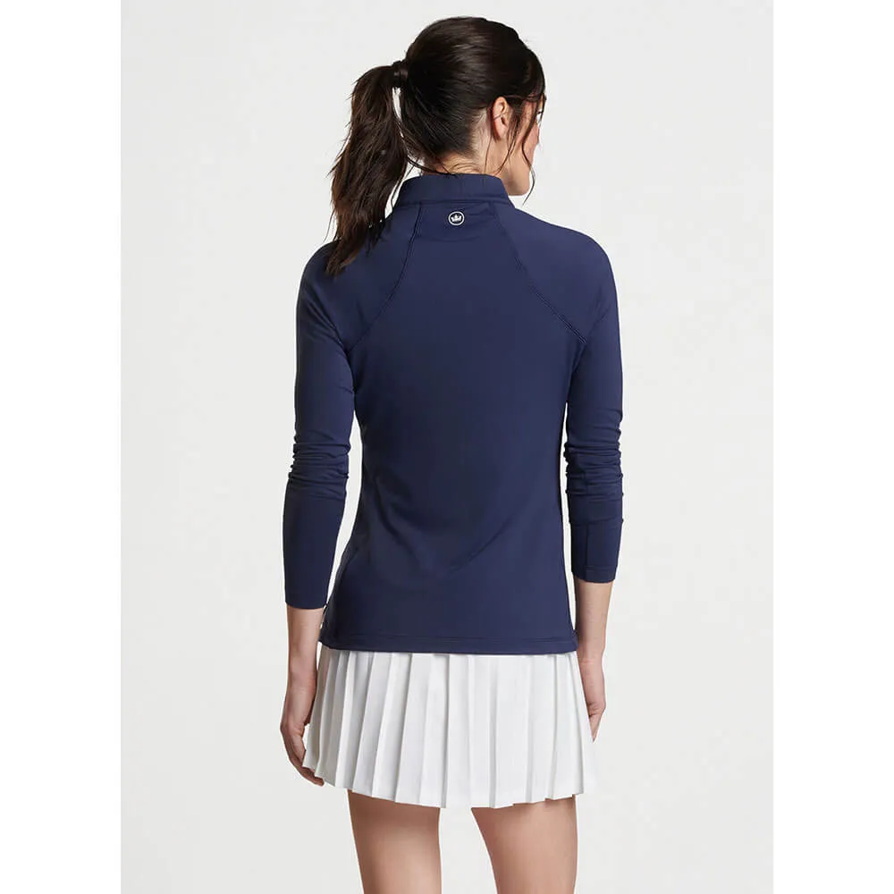 Peter Millar Women's Raglan Sleeve Perth Layer Quarter-Zip Pullover Sweater - Navy*