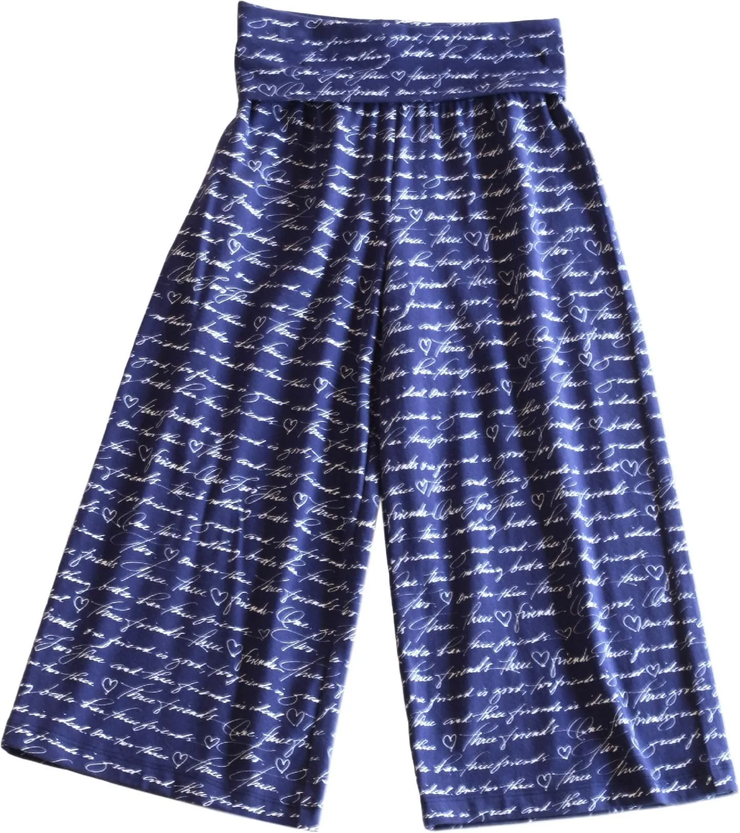 Picasso Palazzo Pants Navy Script