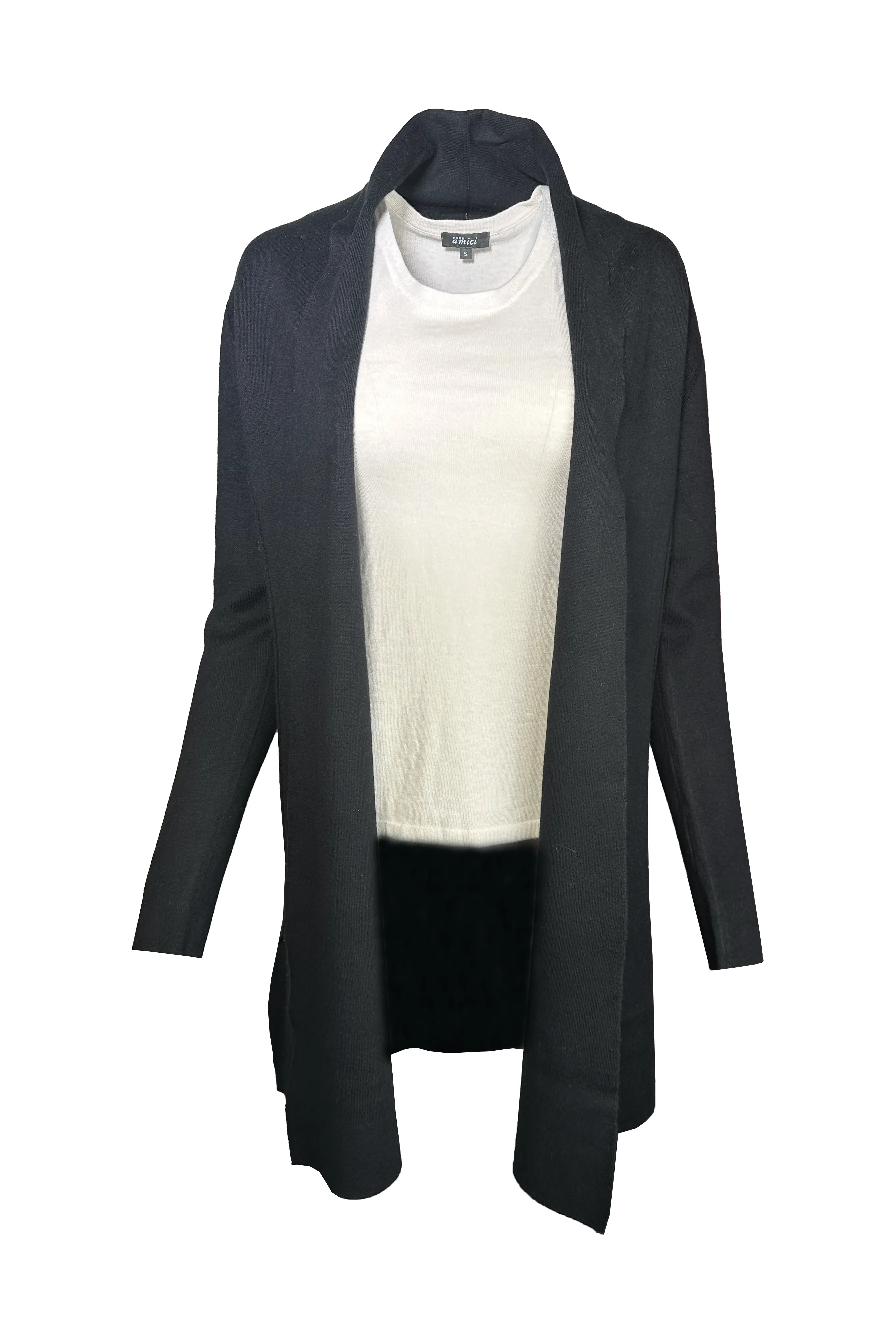 Pure Amici Open Cardigan CS926 | Black