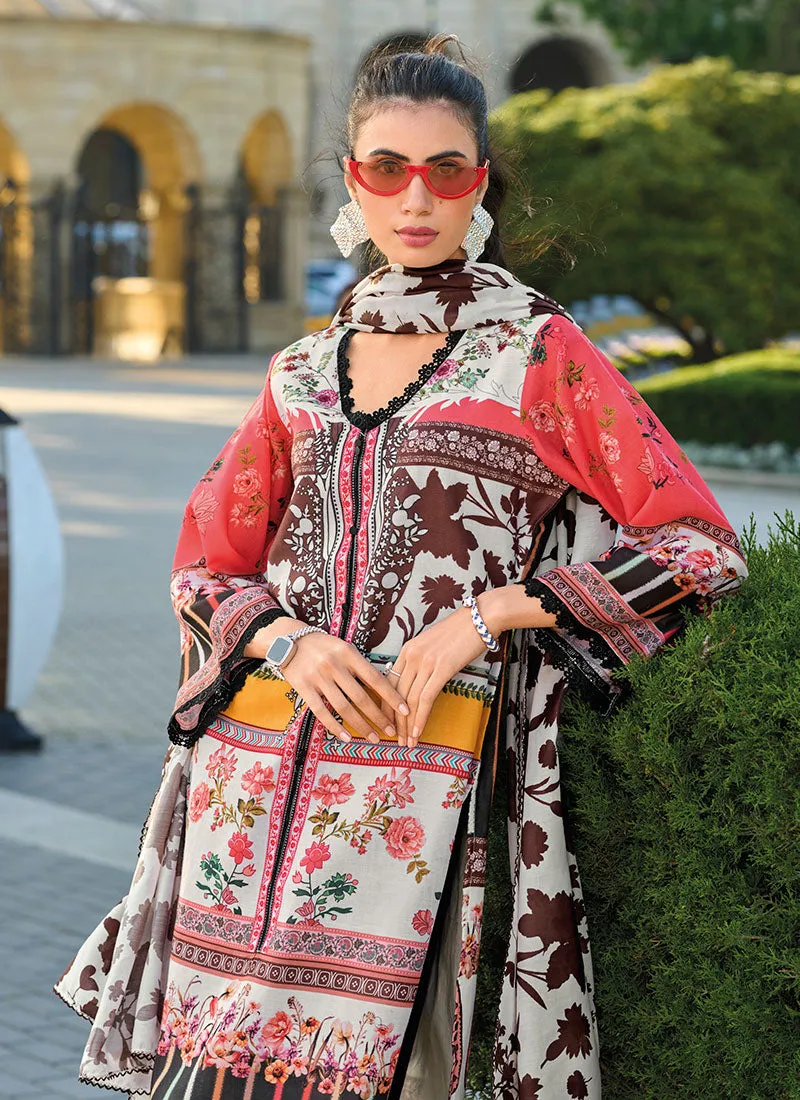 Red And Black Printed Palazzo Style Pant Suit