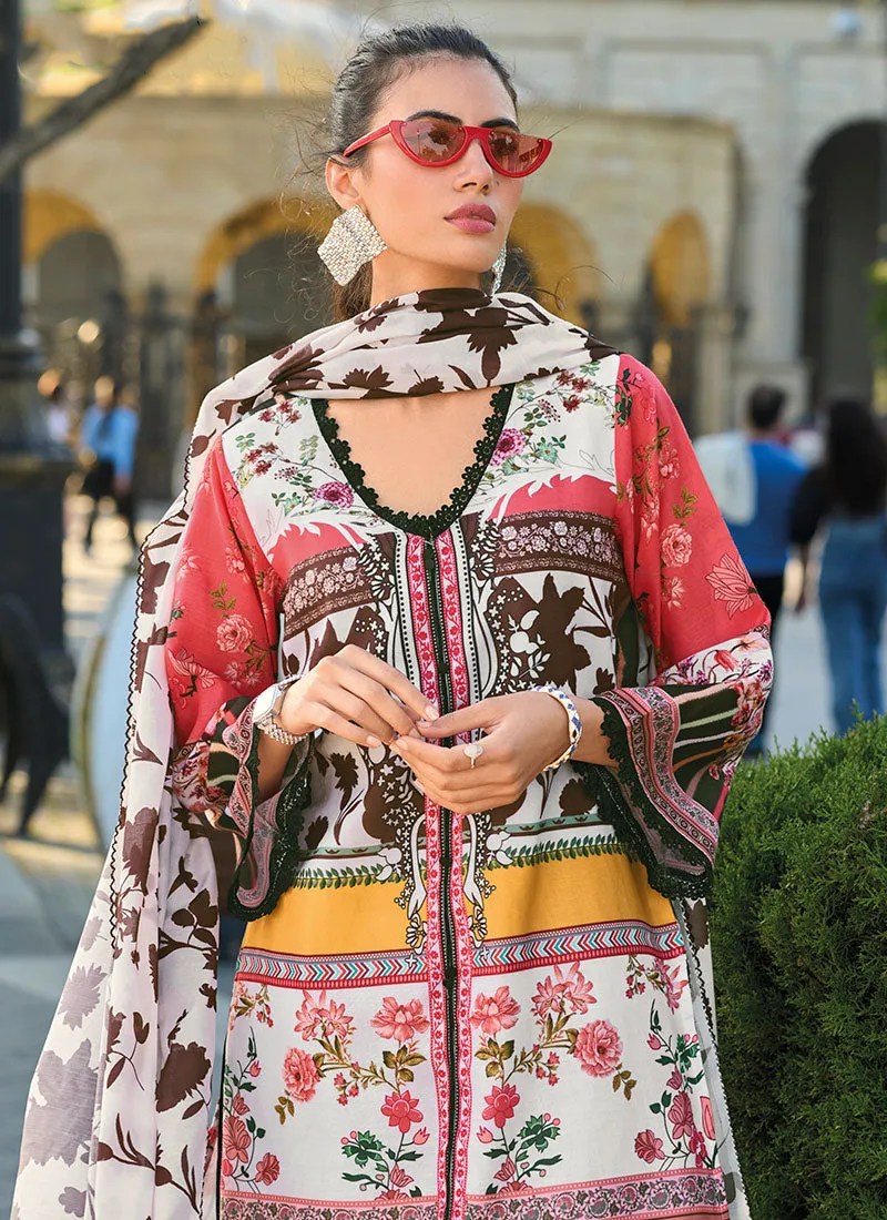 Red And Black Printed Palazzo Style Pant Suit