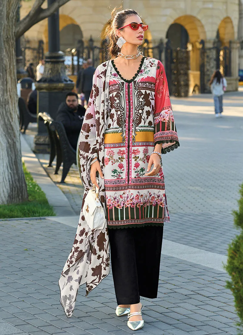 Red And Black Printed Palazzo Style Pant Suit