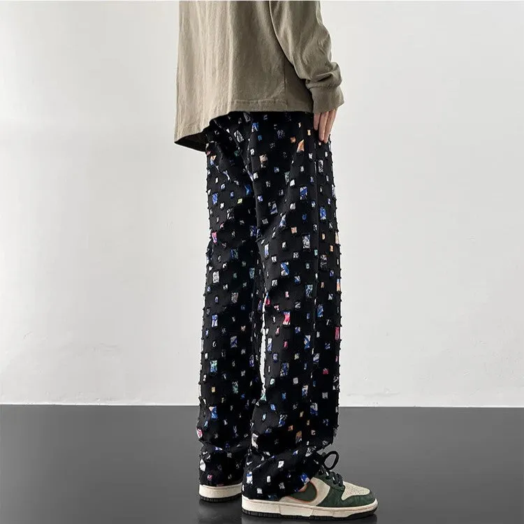 Ripped Patchwork Loose Pants