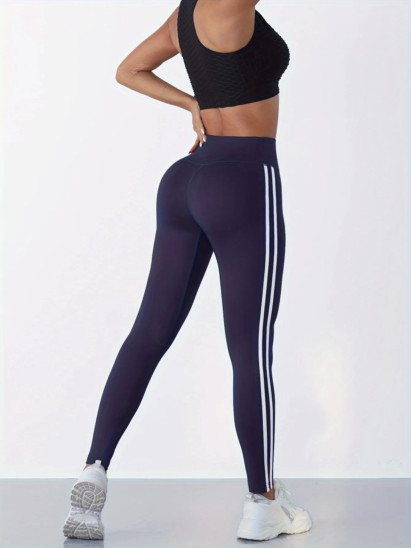 Sculpt & Style: Durable High-Stretch Solid Yoga Leggings for Body Contouring & All-Season Comfort