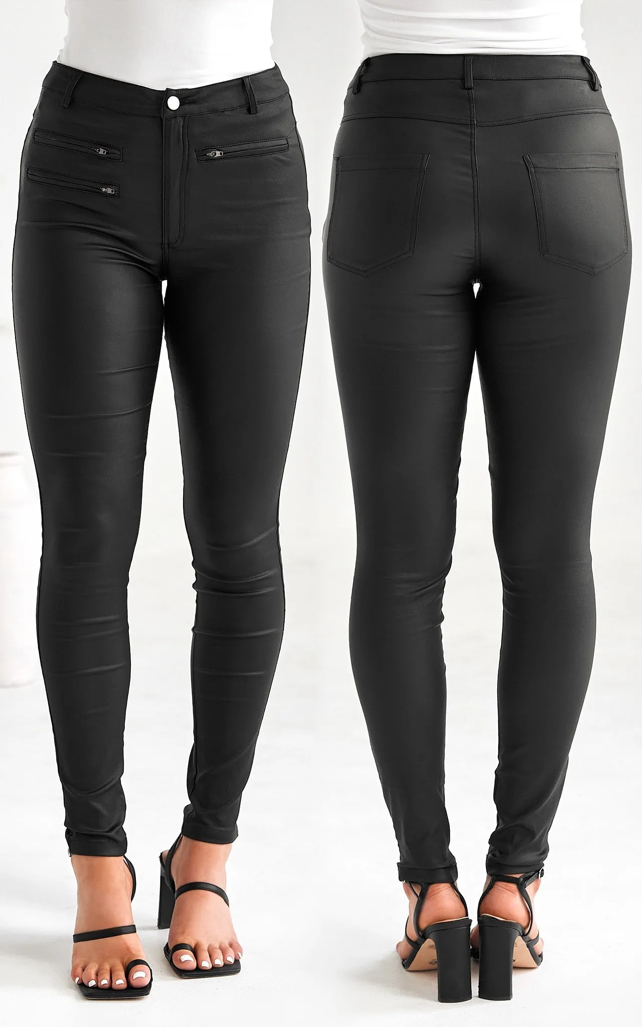 Stormy Nights Wet Look Pants - Black