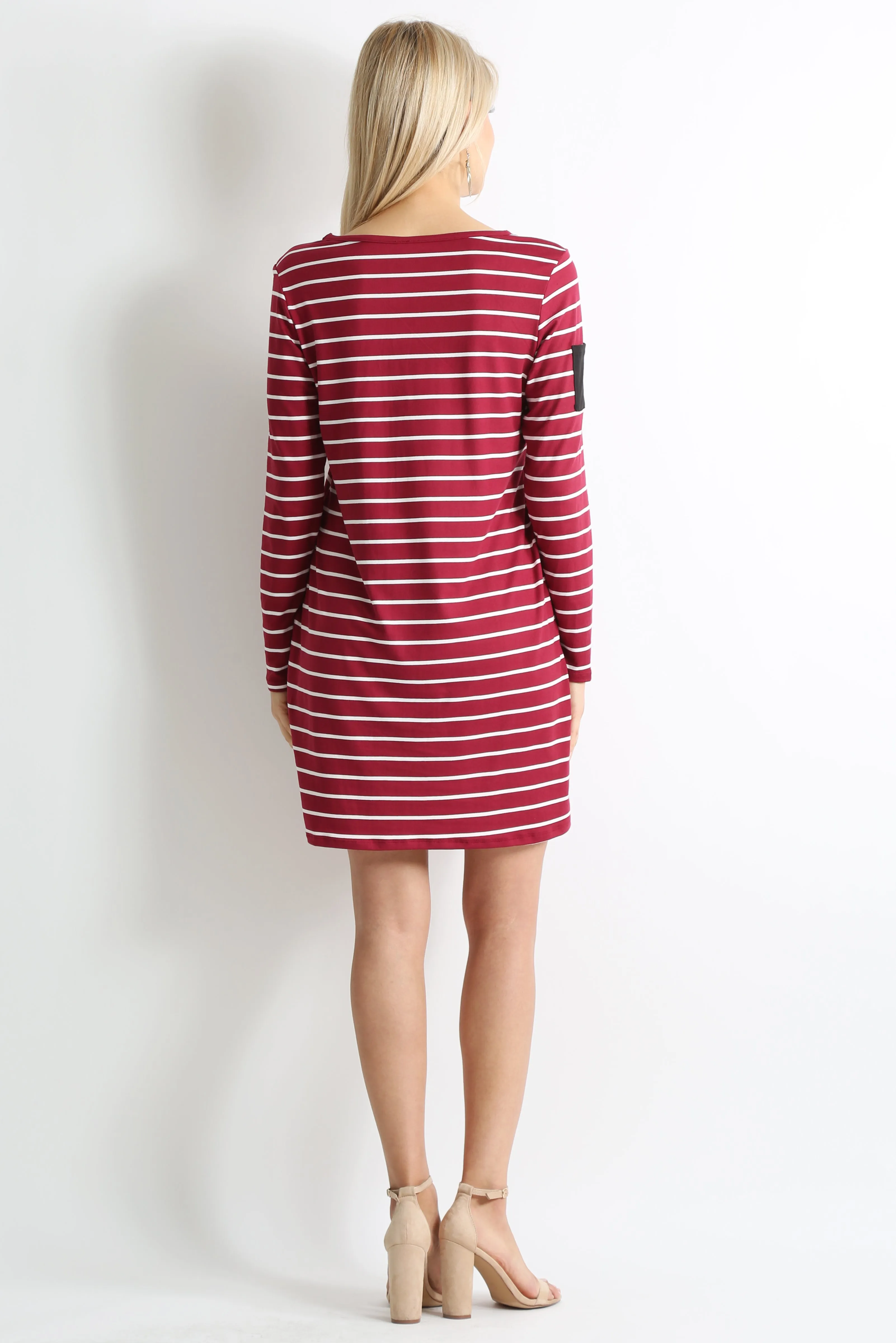 Stripe Sleeve Pocket Dress