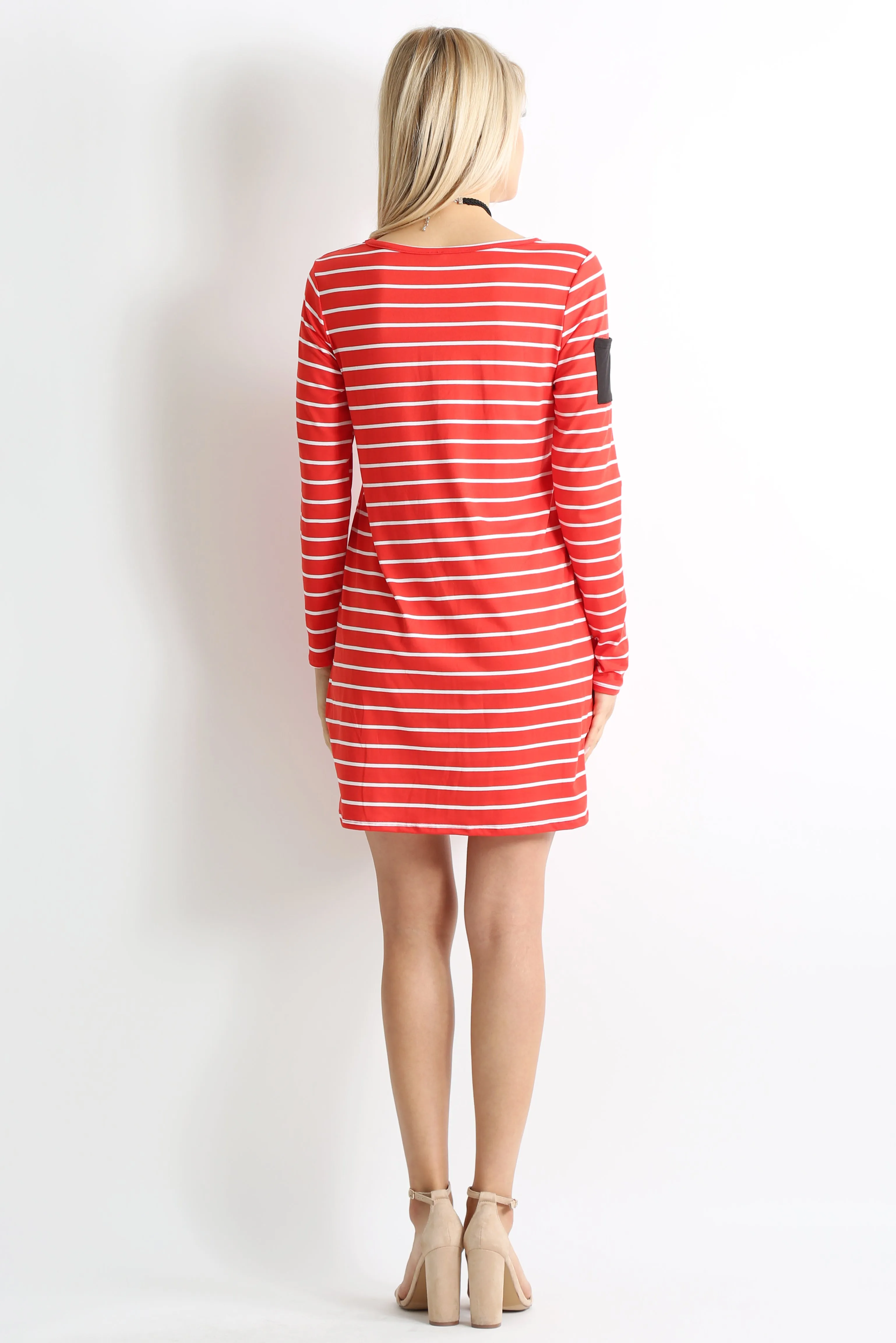 Stripe Sleeve Pocket Dress