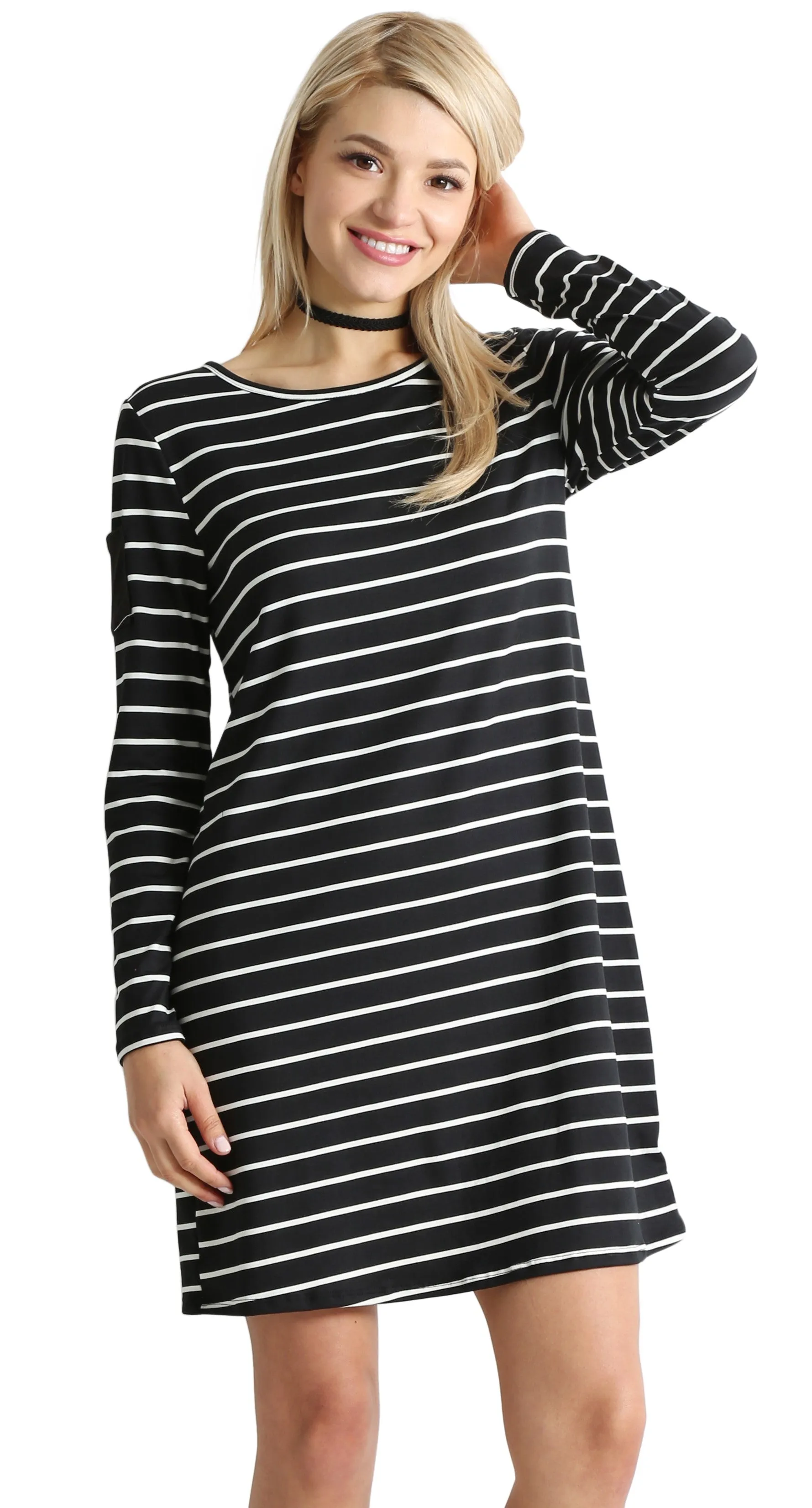 Stripe Sleeve Pocket Dress