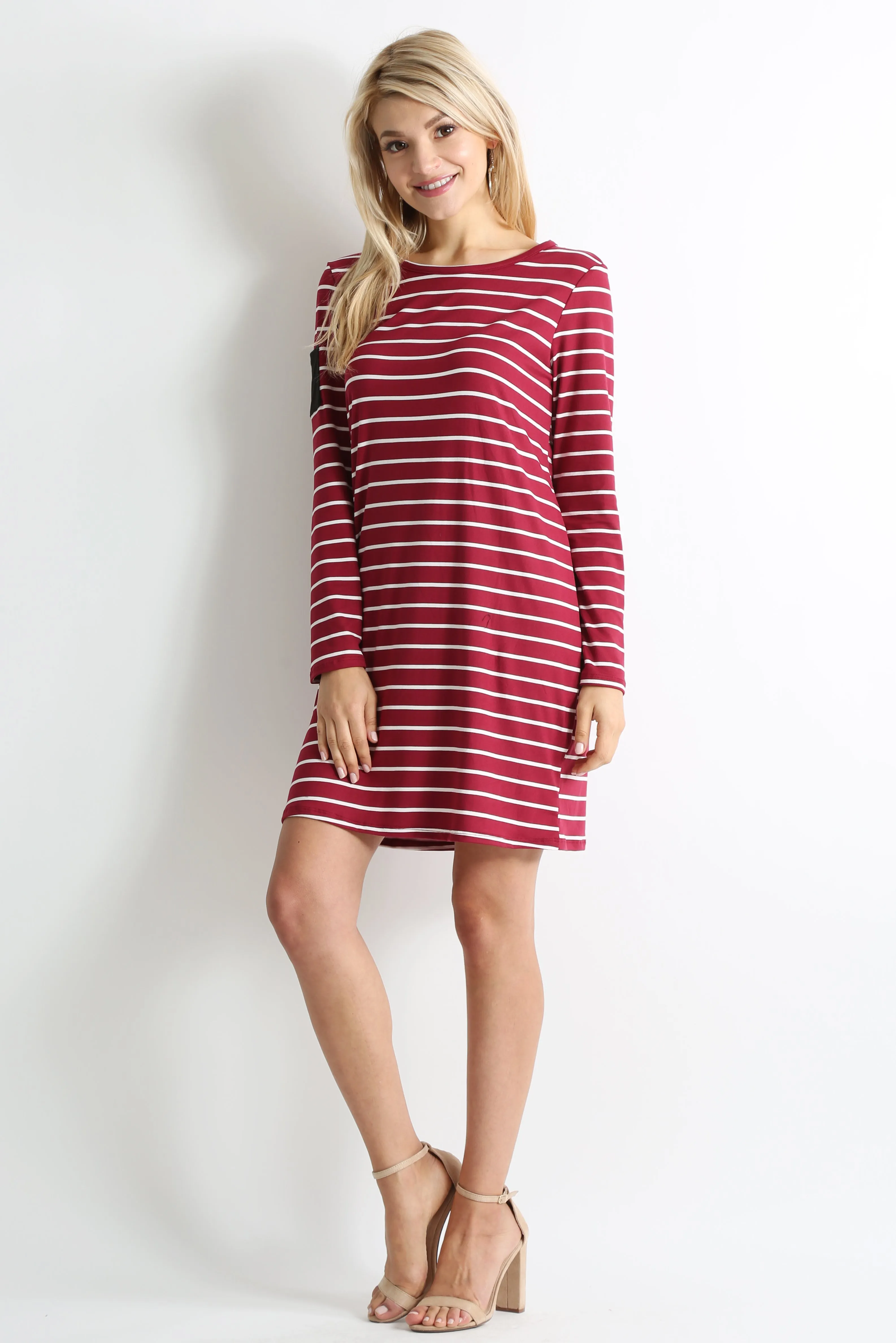 Stripe Sleeve Pocket Dress