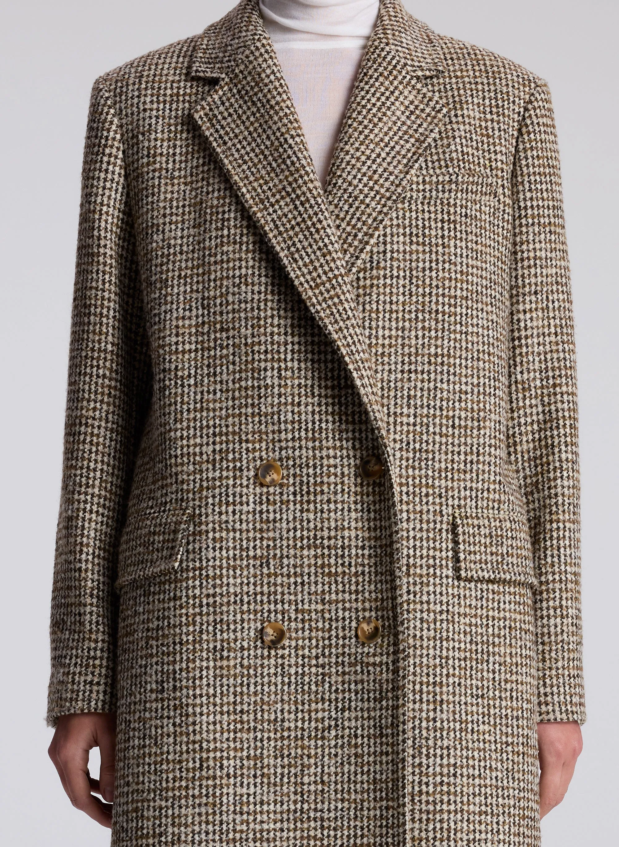 Tanner Oversized Tweed Houndstooth Coat