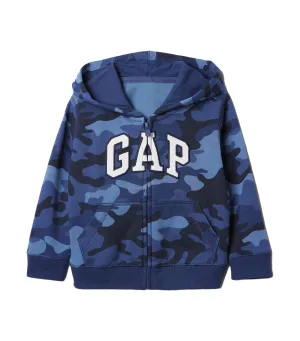 Toddler Logo Zip Hoodie Blue Camo