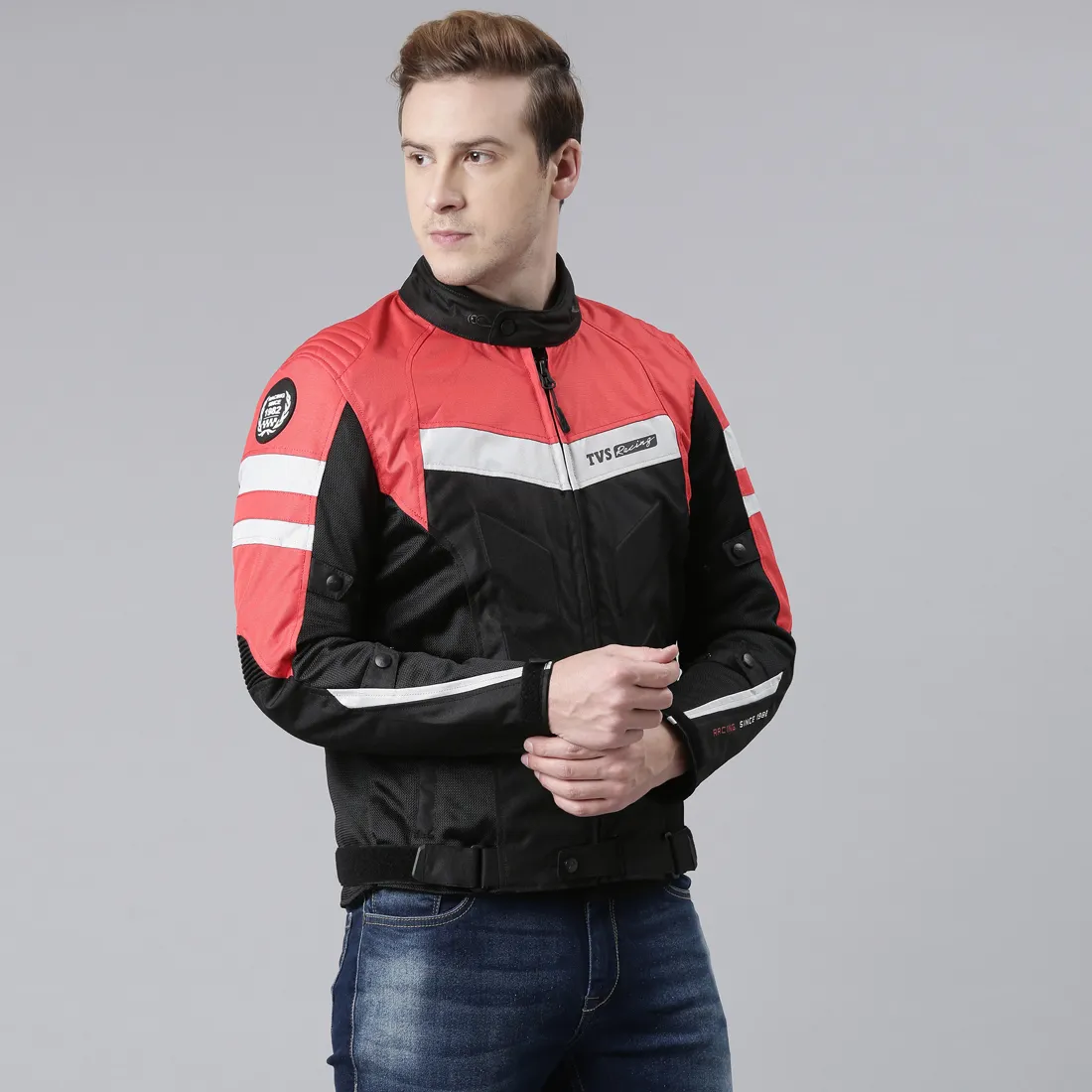 TVS Racing Aegis 3-Layer Riding Jacket for Men- All Weather Adaptability, CE Level 2 Armour Protection-Premium Bike Jackets for Bikers