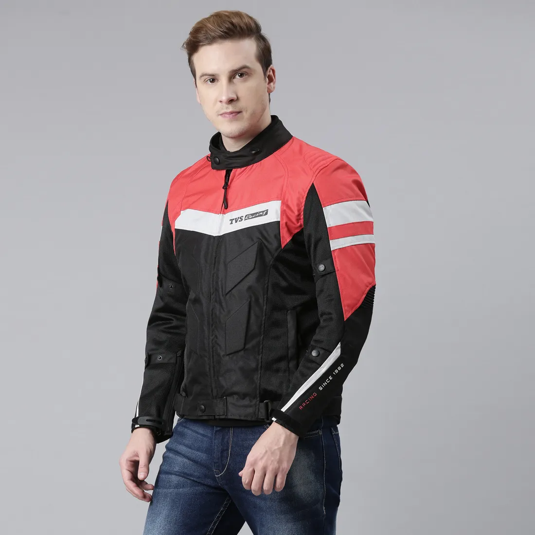 TVS Racing Aegis 3-Layer Riding Jacket for Men- All Weather Adaptability, CE Level 2 Armour Protection-Premium Bike Jackets for Bikers