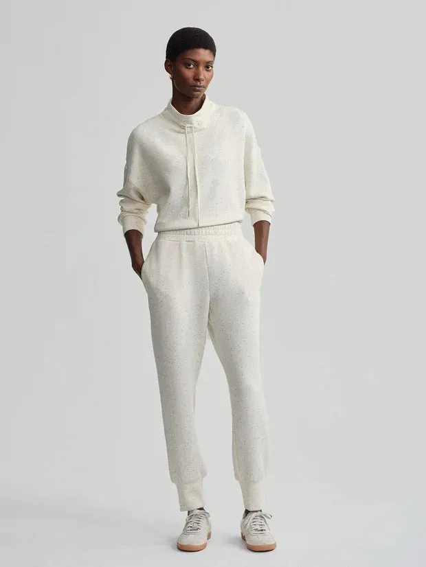 Varley The Slim Cuff Pant 27.5 - Ivory Marl Fleck