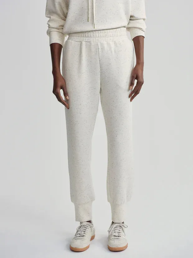 Varley The Slim Cuff Pant 27.5 - Ivory Marl Fleck