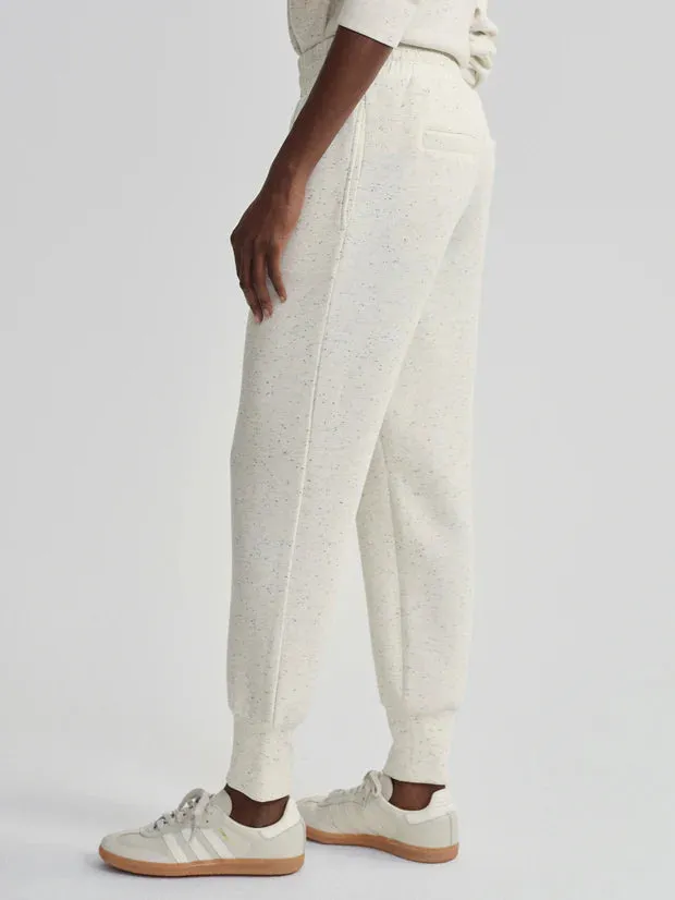 Varley The Slim Cuff Pant 27.5 - Ivory Marl Fleck