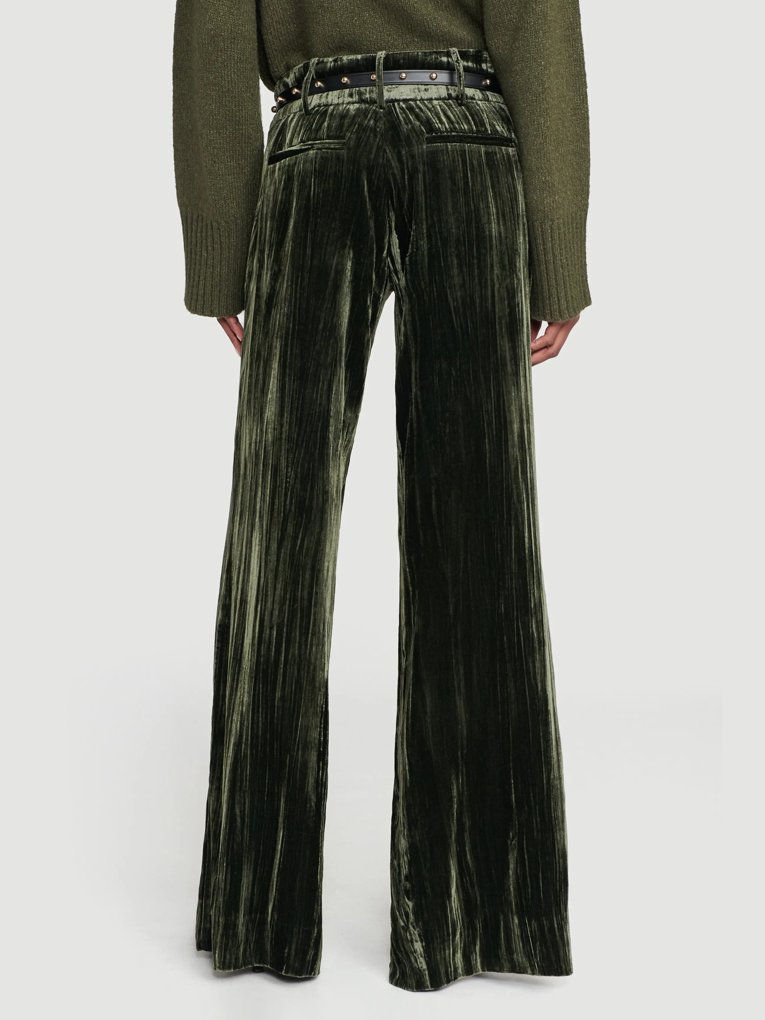 Velvet Panne Met Pant -- Deep Moss