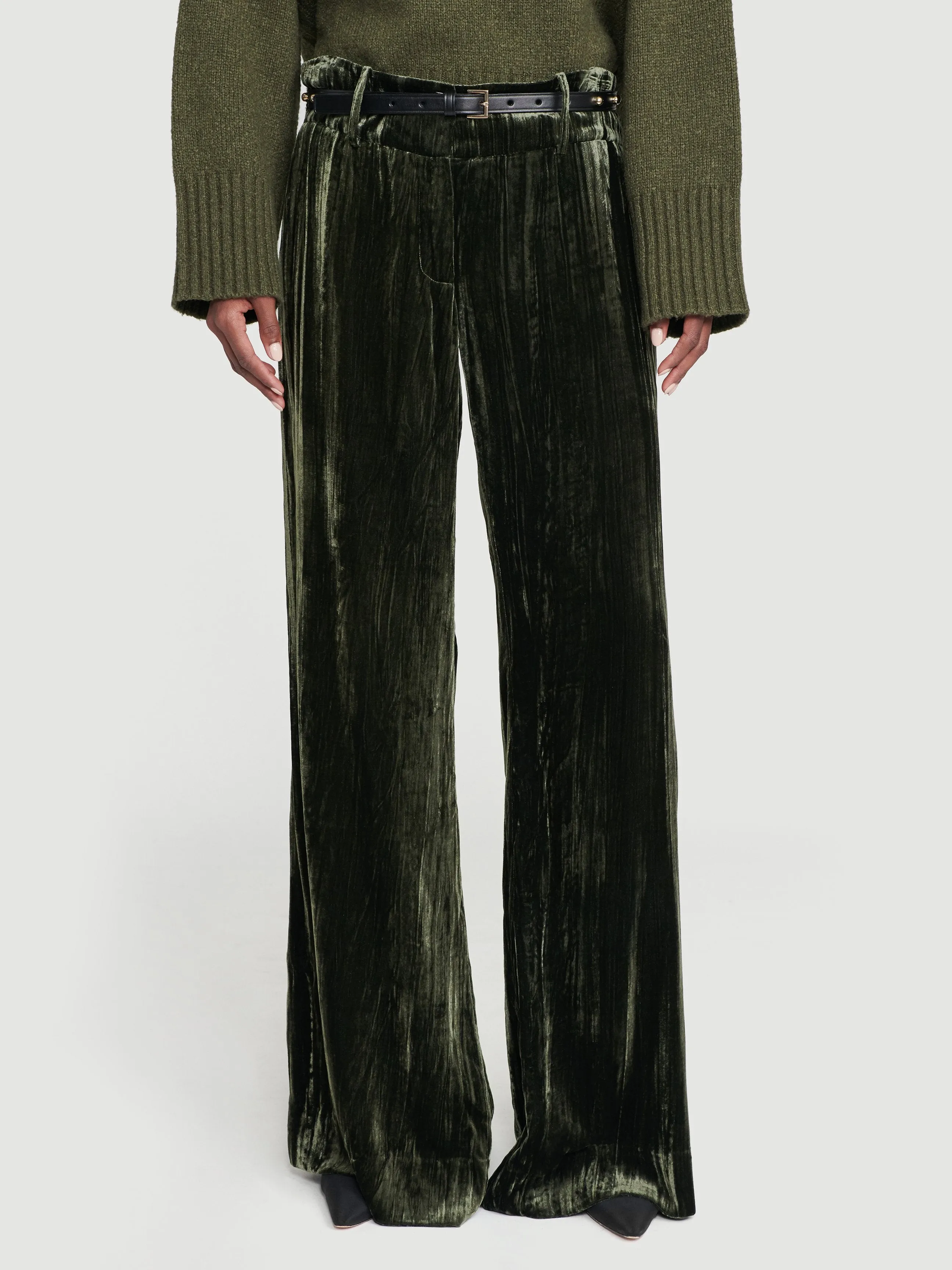 Velvet Panne Met Pant -- Deep Moss