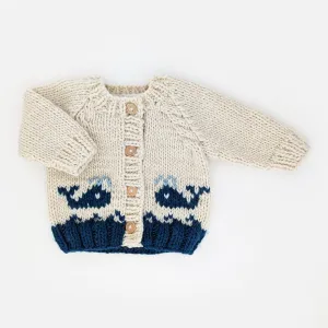 Whale Knitted Cardigan Baby Sweater