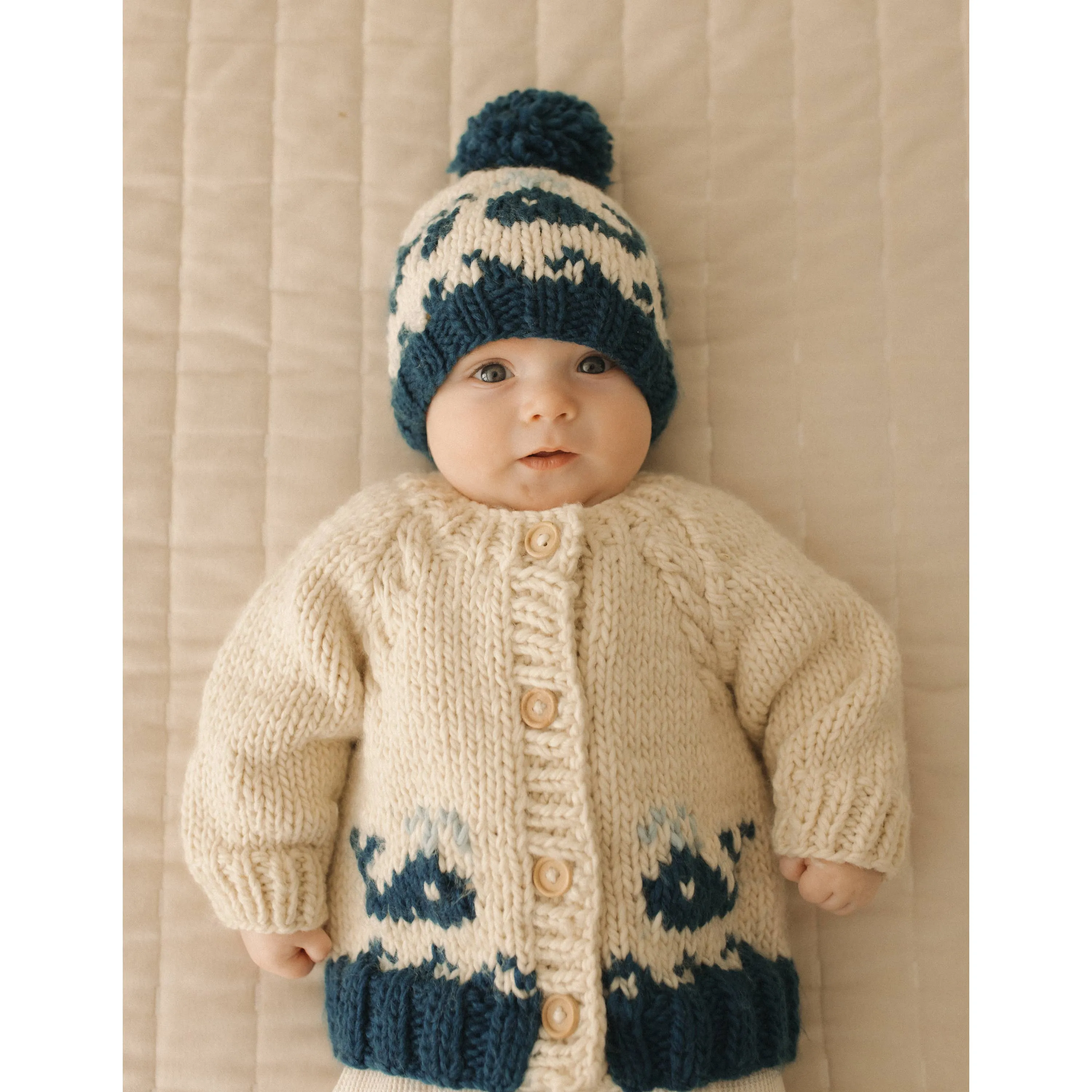 Whale Knitted Cardigan Baby Sweater