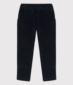 Wide Leg Corduroy Pants - Navy